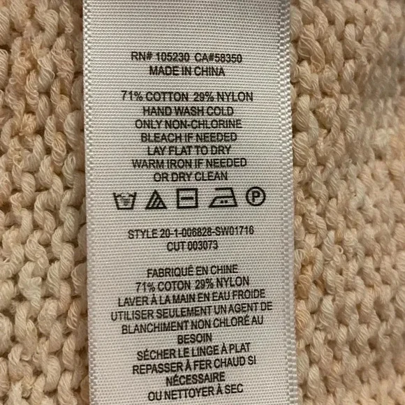 Joie Open Knit Puff Sleeve Una Crewneck Sweater‎ Melon Womens Size Large - Picture 5 of 5